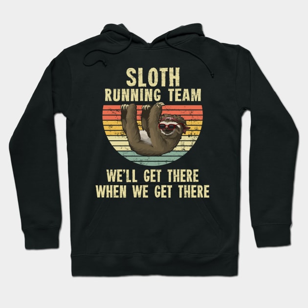 Sloth Running Team T-Shirt - Retro Sunset Gift Hoodie by Ilyashop